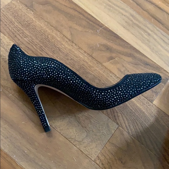 Zara Sparkly Wavy Black Heels - Picture 6 of 8